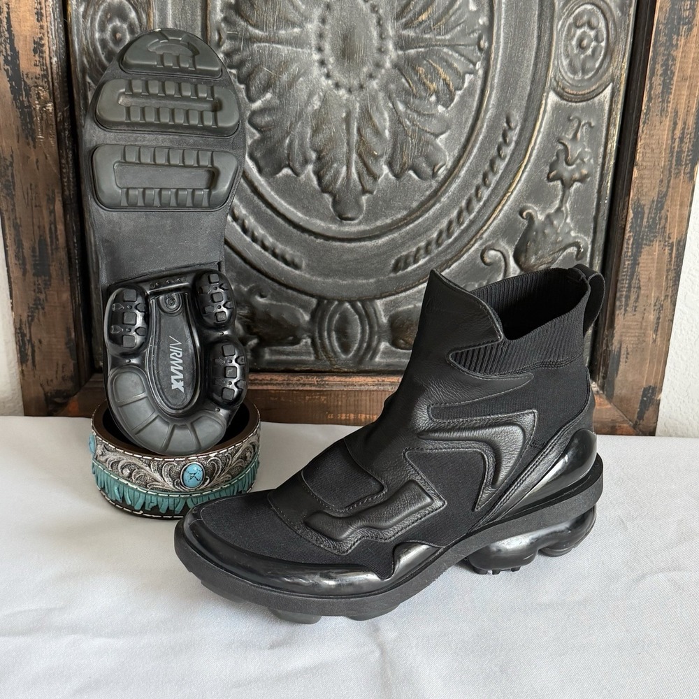 Nike Vapormax Light II 2 Black Ankle Sneaker Boot Womens‎ Sz 8 US AO4537-001